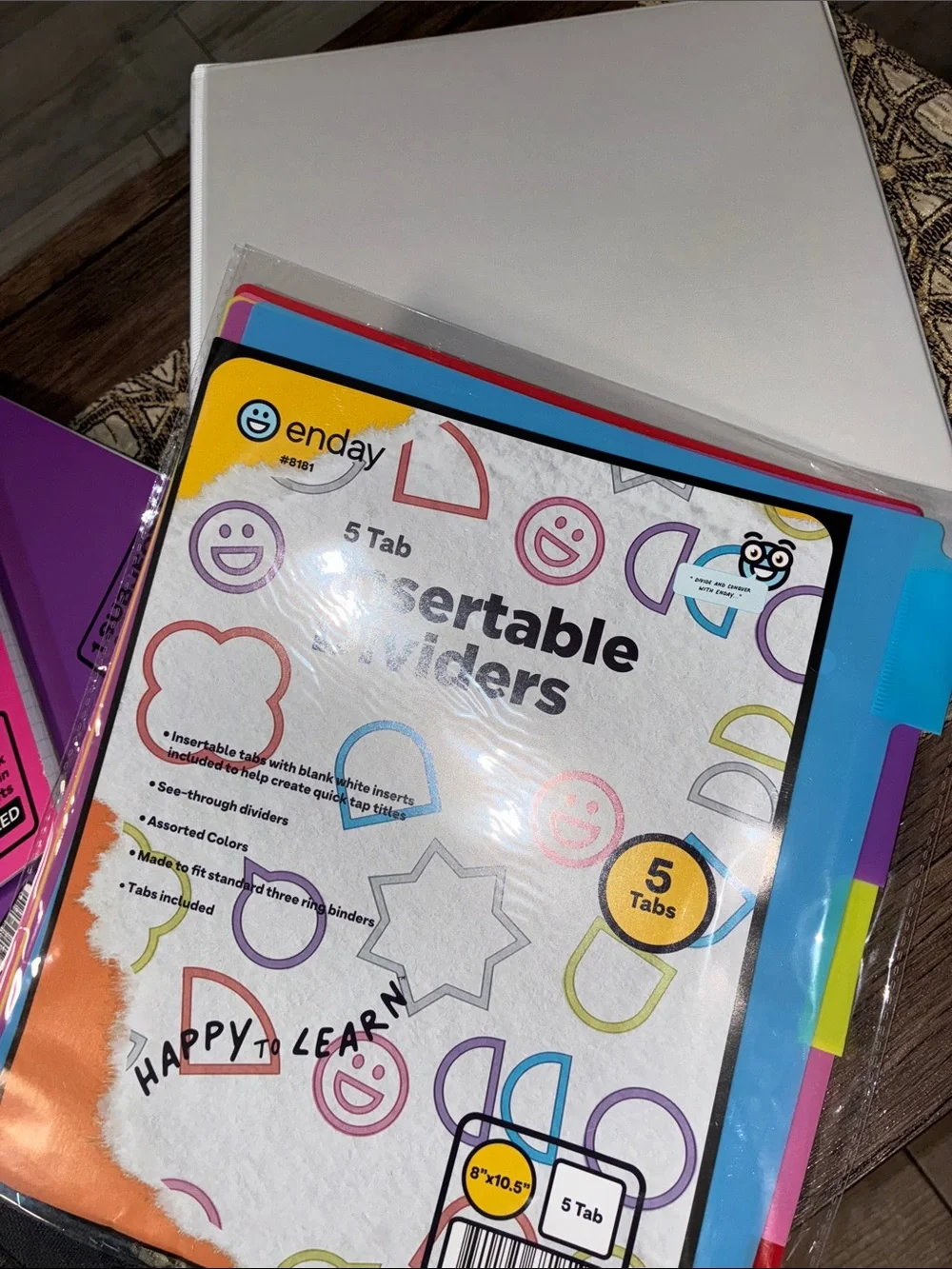 Kids School Supplies Bundle - Pink, Purple, Black, Orange, Yellow, Blue